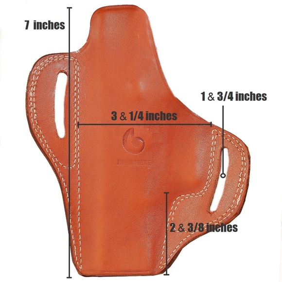 Gun Holster for Glock 17 & 19 OWB Real Leather Tan - Picture 2 of 7